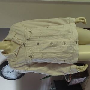Loft Oatmeal Western Denim Jacket Saddle Up and Ride in Style